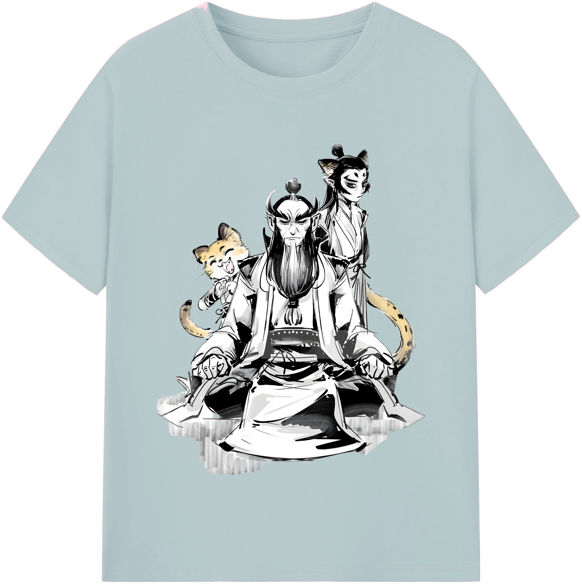 （画像用） Ne Zha 2 ナタ 魔童の大暴れ 綿100％半袖Tシャツ（フロントプリント）